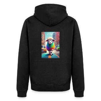 Mouton coloré de la ville - Veste à capuche bio Premium Unisexe - noir - Dos - Nico (187cm)
