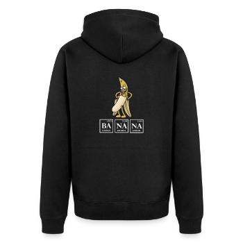 BANANA - Unisex Premium Organic Zip Hoodie - black - Back - Nico (187cm)