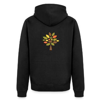 Baum der Erkenntniss - Retro - Unisex Premium Bio Zip Hoodie - Schwarz - Hinten - Nico (187cm)