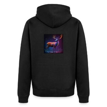 Colored deer, unique design - Unisex Premium Organic Zip Hoodie - black - Back - Nico (187cm)
