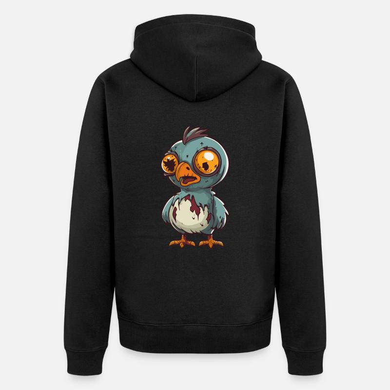 Poulet Halloween Zombie - Veste à capuche bio Premium Unisexe - noir