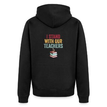 Livre Banning Women Teachers Stand Against - Veste à capuche bio Premium Unisexe - noir - Dos - Nico (187cm)