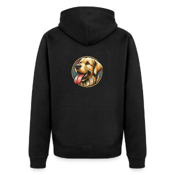 Golden retriever - Veste à capuche bio Premium Unisexe - noir - Dos - Nico (187cm)