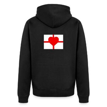 Croix Coeur Emblème Minimaliste - Veste à capuche bio Premium Unisexe - noir - Dos - Nico (187cm)