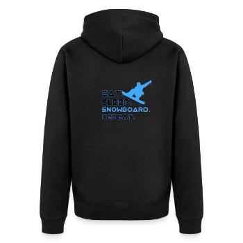 Manger Dormir Snowboard Répéter - Veste à capuche bio Premium Unisexe - noir - Dos - Nico (187cm)