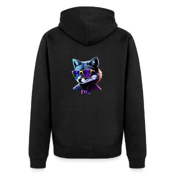 cooler Rev - Unisex Premium Bio Zip Hoodie - Schwarz - Hinten - Nico (187cm)
