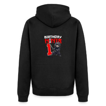 Chemise Ninja Anniversaire Enfant - 1 Année Naissance Ninja - Veste à capuche bio Premium Unisexe - noir - Dos - Nico (187cm)