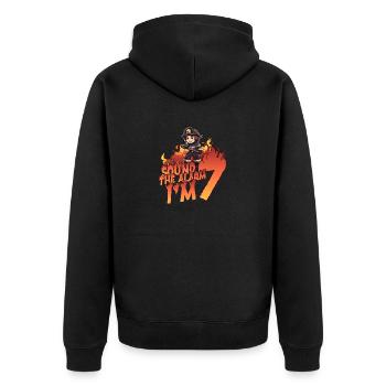 Kids Firefighter 7 Year Old Birthday Boy Theme - Unisex Premium Organic Zip Hoodie - black - Back - Nico (187cm)