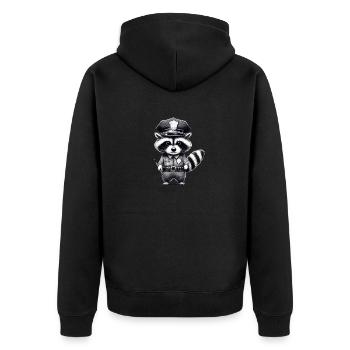 Officier Raccoon - Police - Veste à capuche bio Premium Unisexe - noir - Dos - Nico (187cm)
