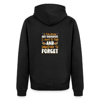 Art-Thérapeute, Dessin Graphique, Design d’Art - Veste à capuche bio Premium Unisexe - noir - Dos - Nico (187cm)