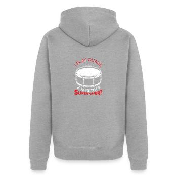 Tenor Schlagzeug Trommel | Musikband Schlagzeuger - Unisex Premium Bio Zip Hoodie - Grau meliert - Hinten - Nico (187cm)