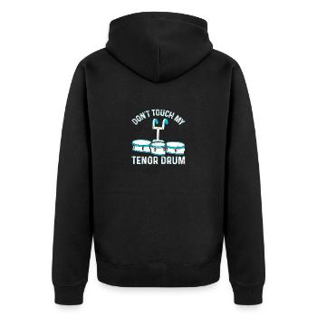 Tenor Schlagzeug Trommel | Musikband Schlagzeuger - Unisex Premium Bio Zip Hoodie - Schwarz - Hinten - Nico (187cm)