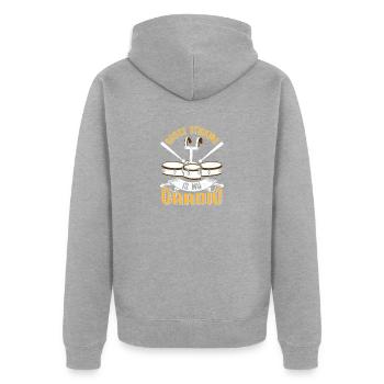 Tenor Schlagzeug Trommel | Musikband Schlagzeuger - Unisex Premium Bio Zip Hoodie - Grau meliert - Hinten - Nico (187cm)