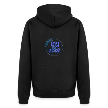 you are not alone - Unisex Premium Bio Zip Hoodie - Schwarz - Hinten - Nico (187cm)