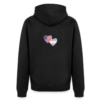 USA American Transgender Flag LGBTQ Pride - Unisex Premium Organic Zip Hoodie - black - Back - Nico (187cm)