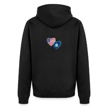 États-Unis État américain de Louisiane Drapeau patriotique - Veste à capuche bio Premium Unisexe - noir - Dos - Nico (187cm)