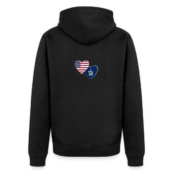 États-Unis État américain du Maine Drapeau patriotique 4ème - Veste à capuche bio Premium Unisexe - noir - Dos - Nico (187cm)
