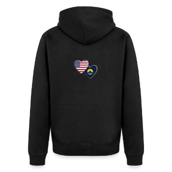 USA American City Of Reno Nevada Flag Patriotic - Unisex Premium Organic Zip Hoodie - black - Back - Nico (187cm)