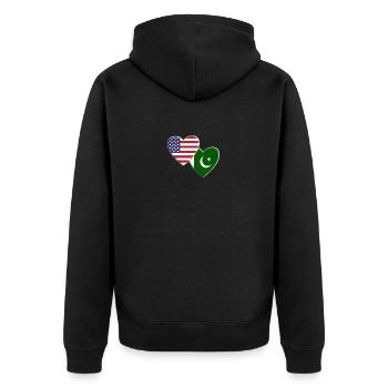 USA American Pakistan Pakistani Flag Patriotic - Unisex Premium Organic Zip Hoodie - black - Back - Nico (187cm)