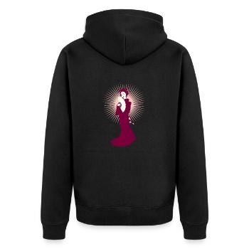 Geisha - Unisex Premium Bio Zip Hoodie - Schwarz - Hinten - Nico (187cm)
