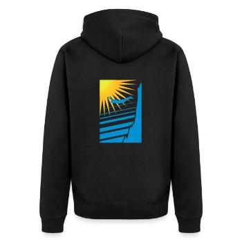 Klippenspringer - Unisex Premium Bio Zip Hoodie - Schwarz - Hinten - Nico (187cm)