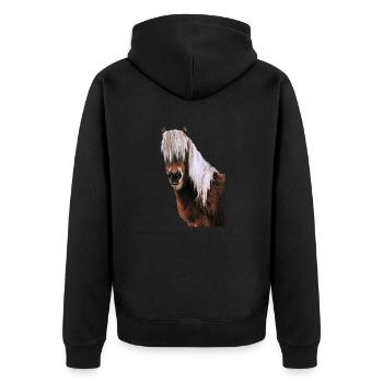 Cheval - Veste à capuche bio Premium Unisexe - noir - Dos - Nico (187cm)