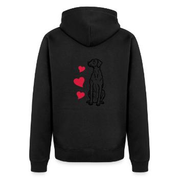 hongarianvizsla_02_3 - Veste à capuche bio Premium Unisexe - noir - Dos - Nico (187cm)