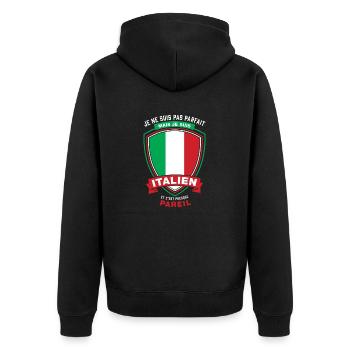 Italien Parfait - Veste à capuche bio Premium Unisexe - noir - Dos - Nico (187cm)