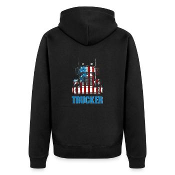 Patriotic American Trucker Fernfahrer LKW-Fahrer - Veste à capuche bio Premium Unisexe - noir - Dos - Nico (187cm)