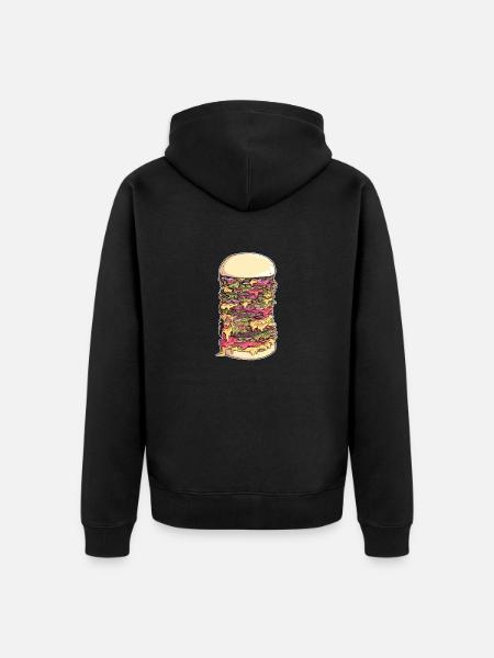 Monster Hamburger - Unisex Premium Bio Zip Hoodie - Schwarz