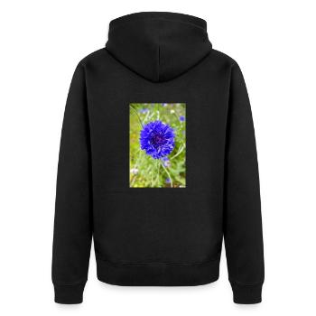 bluebottle aussi bleuet bleuet cyan - Veste à capuche bio Premium Unisexe - noir - Dos - Nico (187cm)