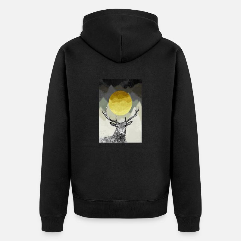 cerf - Veste à capuche bio Premium Unisexe - noir