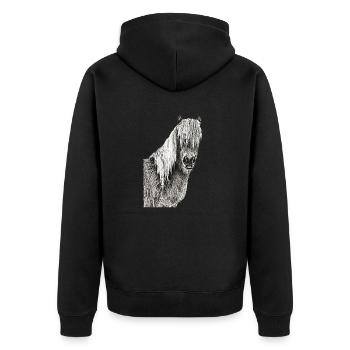 Chevaux cheval tête de cheval cavalier - Veste à capuche bio Premium Unisexe - noir - Dos - Nico (187cm)