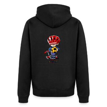 1005 Play Boy COLOR - Unisex Premium Bio Zip Hoodie - Schwarz - Hinten - Nico (187cm)
