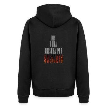 GRISCHUN - Unisex Premium Bio Zip Hoodie - Schwarz - Hinten - Nico (187cm)