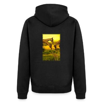 Girafe au Kenya - Veste à capuche bio Premium Unisexe - noir - Dos - Nico (187cm)