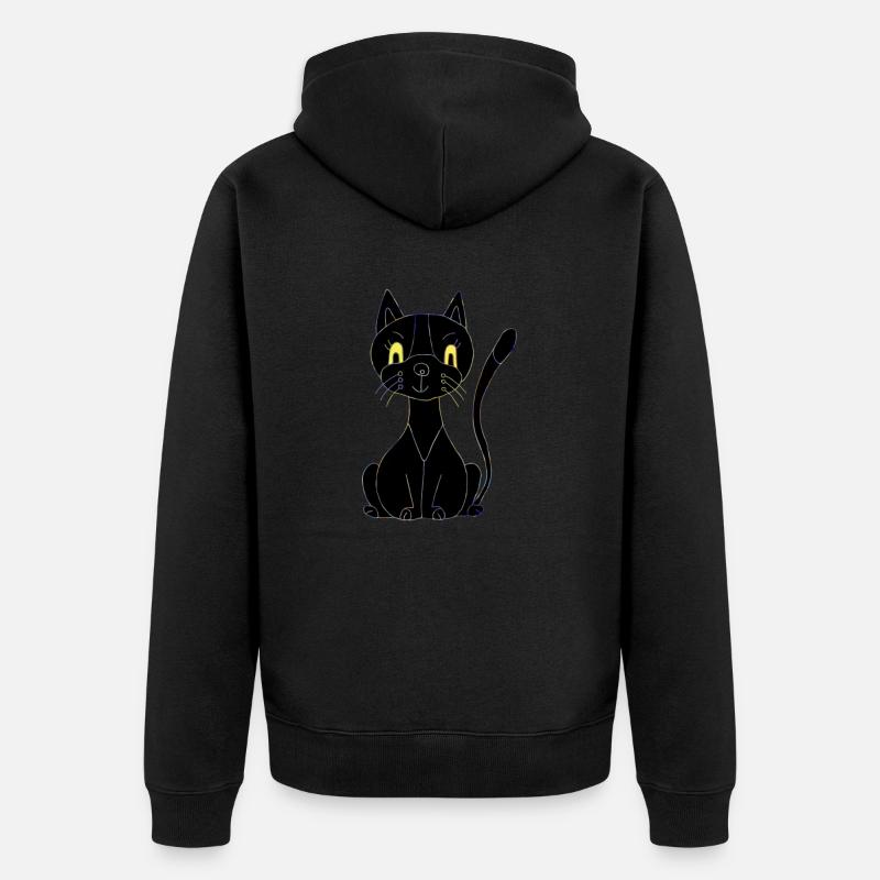 Chat - Veste à capuche bio Premium Unisexe - noir