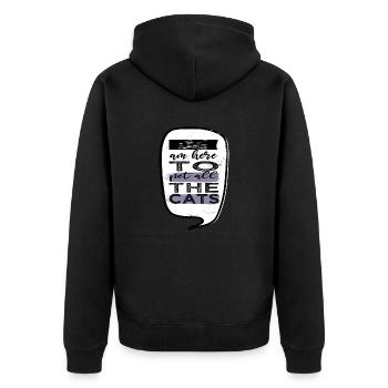 avacato pet cat pet present idea avogato guenon - Unisex Premium Organic Zip Hoodie - black - Back - Nico (187cm)