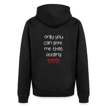 love love Saint-Valentin en amour Dicton anglais - Veste à capuche bio Premium Unisexe - noir - Dos - Nico (187cm)