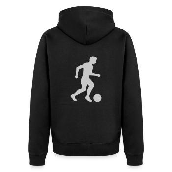 Design Footballeur Sport Silhouette - Veste à capuche bio Premium Unisexe - noir - Dos - Nico (187cm)