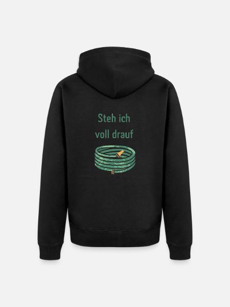 Auf dem Schlauch stehen - Unisex Premium Bio Zip Hoodie - Schwarz