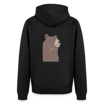 Just Bear - Unisex Premium Bio Zip Hoodie - Schwarz - Hinten - Nico (187cm)