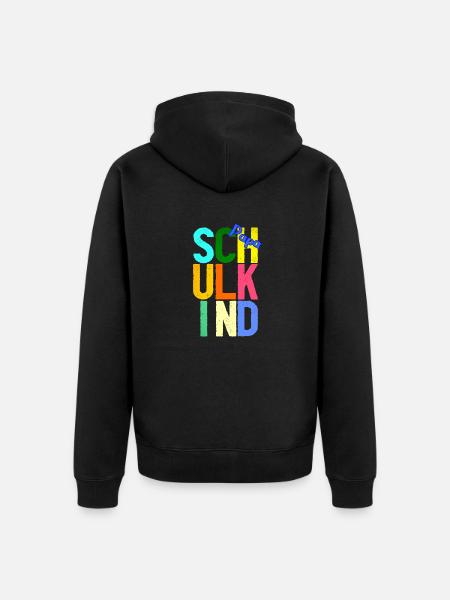 Schulkind Papa - Unisex Premium Bio Zip Hoodie - Schwarz