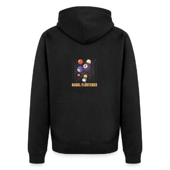 Kugelflüsterer - Snooker Pool 8 9 Ball Billard - Unisex Premium Bio Zip Hoodie - Schwarz - Hinten - Nico (187cm)