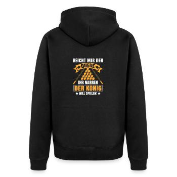 Billard-König - Snooker Pool 8 9 Ball Billard - Unisex Premium Bio Zip Hoodie - Schwarz - Hinten - Nico (187cm)
