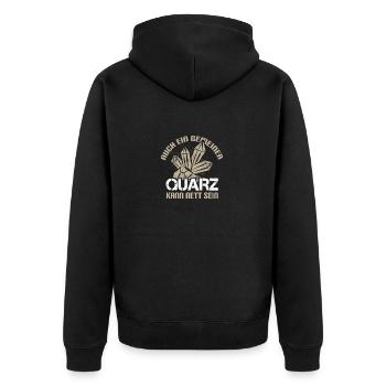 Gemeiner Quarz = Nett - Geologe Geologie - Unisex Premium Bio Zip Hoodie - Schwarz - Hinten - Nico (187cm)