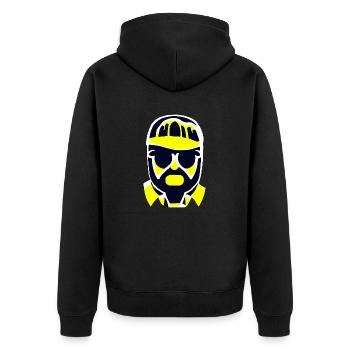 Mec cool avec lunettes de soleil et casquette / visage - Veste à capuche bio Premium Unisexe - noir - Dos - Nico (187cm)