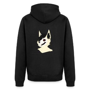 Smile Raven - Unisex Premium Bio Zip Hoodie - Schwarz - Hinten - Nico (187cm)