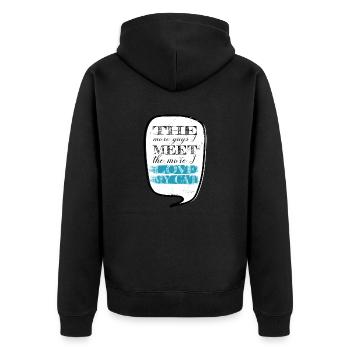 animal love cat owner present pet lover - Unisex Premium Bio Zip Hoodie - Schwarz - Hinten - Nico (187cm)