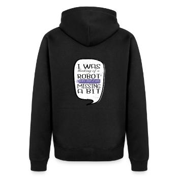 Sayings quote artificial intelligence poison - Unisex Premium Organic Zip Hoodie - black - Back - Nico (187cm)